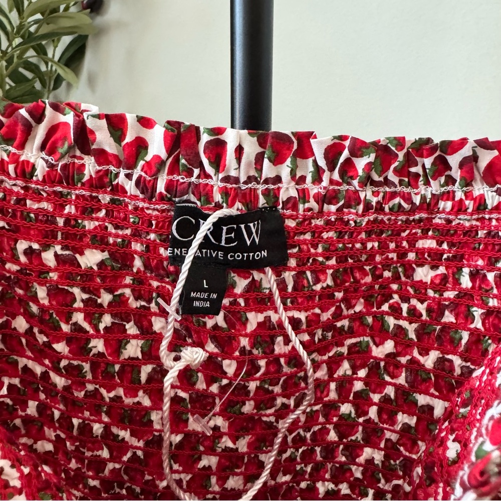 J. Crew Paloma Dress In Strawberry Swirl Cotton Poplin - Picture 5 of 7